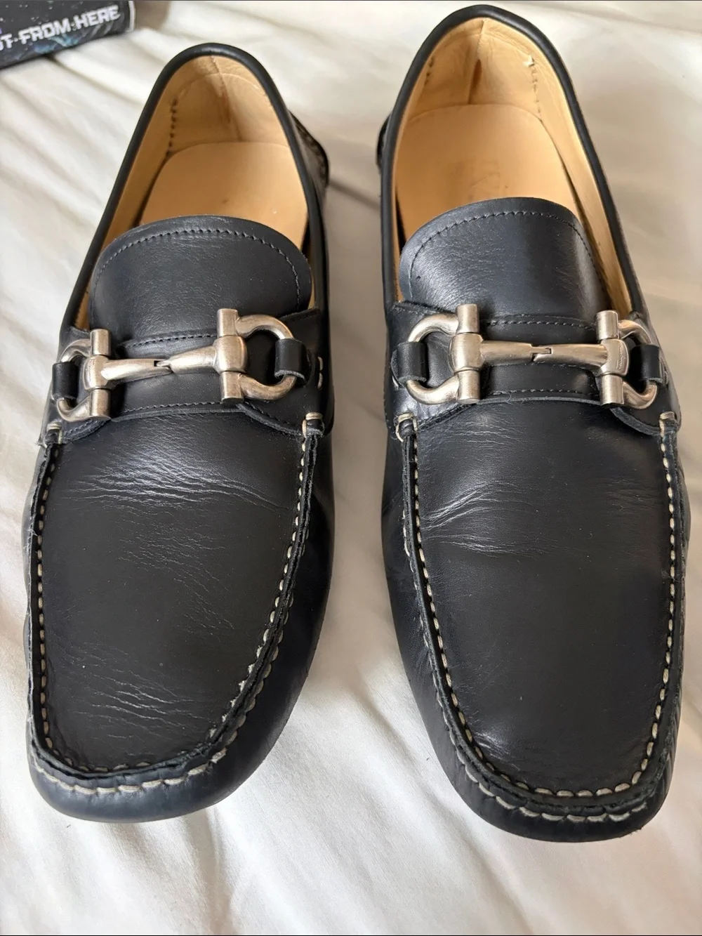 Salvatore Ferragamo Parigi Black Leather Bit Loafer Gancini silver Hardware10.5D